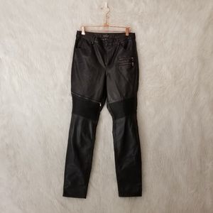 Topshop Vegan Leather Black Leather Motto Pants